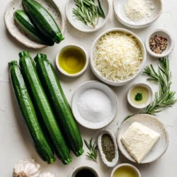 Ingredients for Cheesy Baked Zucchini Boats: A Deliciously Healthy Meal