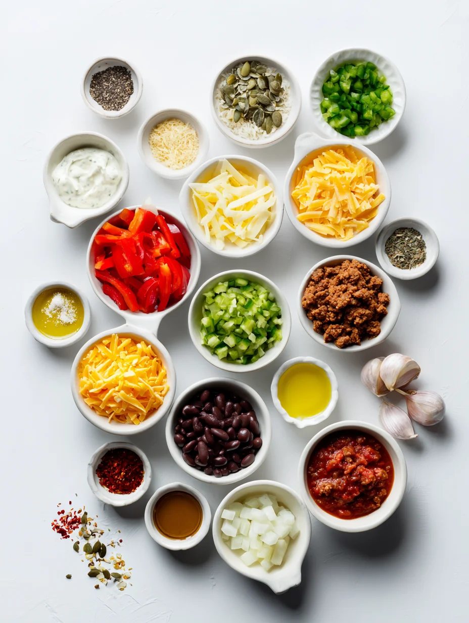 Ingredients for Loaded Taco Pizza Rolls are a delightful and fun twist on tw