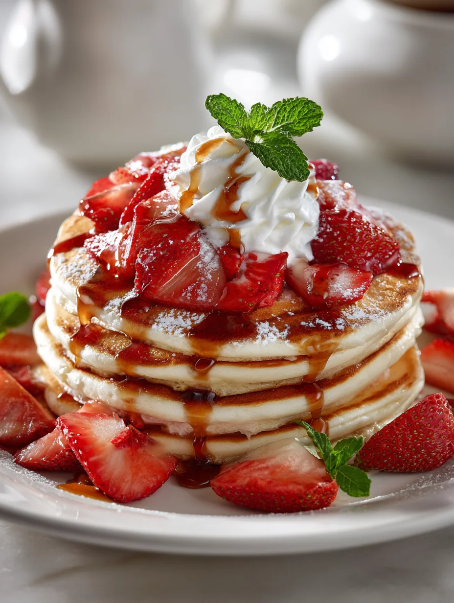 This strawberry cheesecake pancakes - sweet brunch favorite is a simple breakfast recipe made with everyday ingredients. Perfect for busy days and family meals.