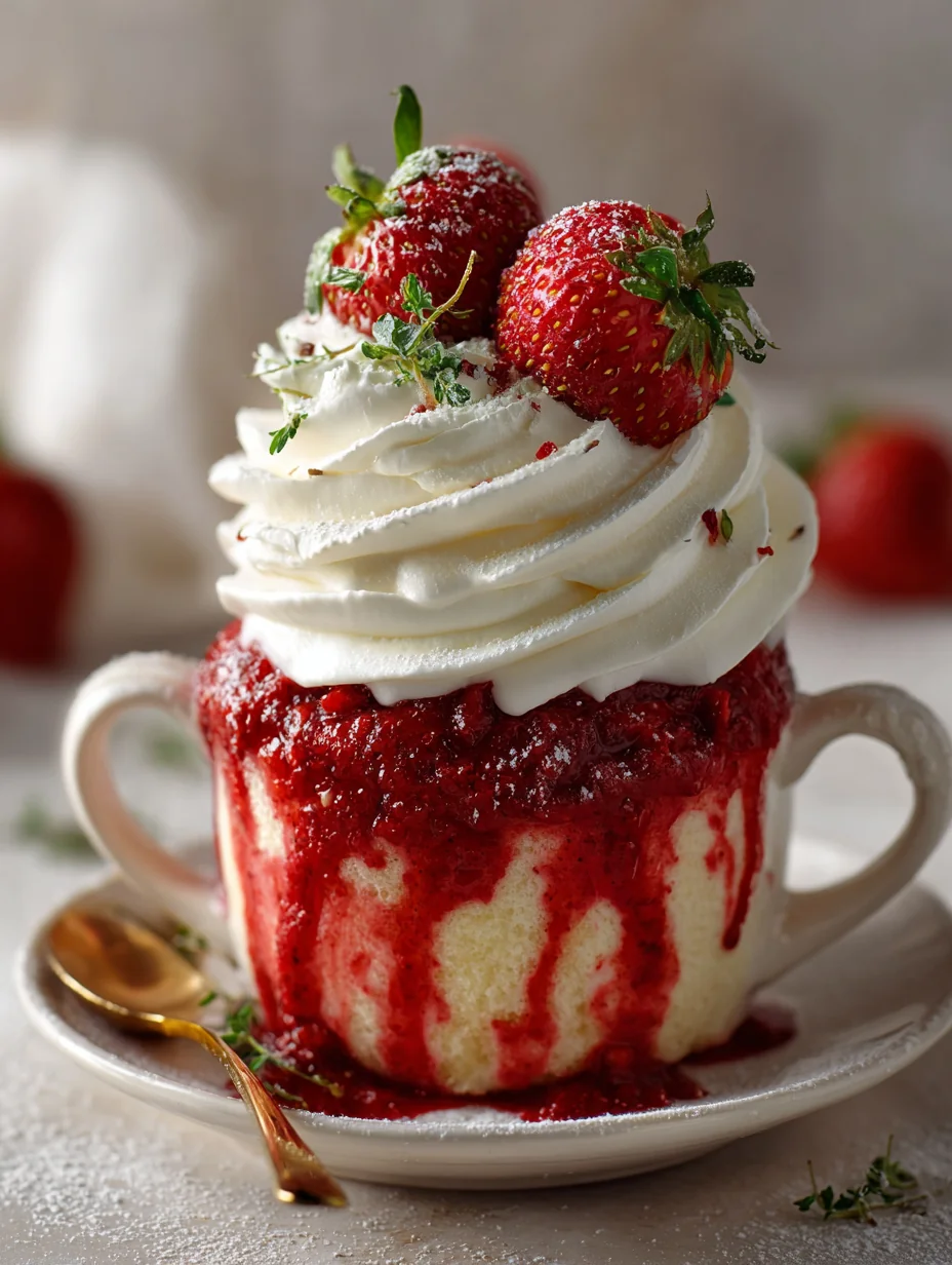 This velvet strawberry cheesecake mug cake in 5 minutes is a simple dessert recipe made with everyday ingredients. Perfect for busy days and family meals.