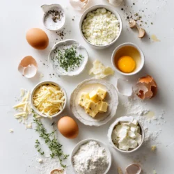 Ingredients for Cheesy Delights: Mini-Quiches with Three Types of Cheese