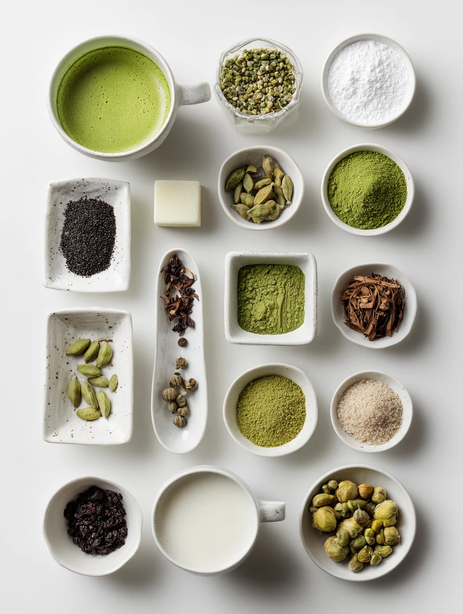 Ingredients for Matcha Chai Latte Magic