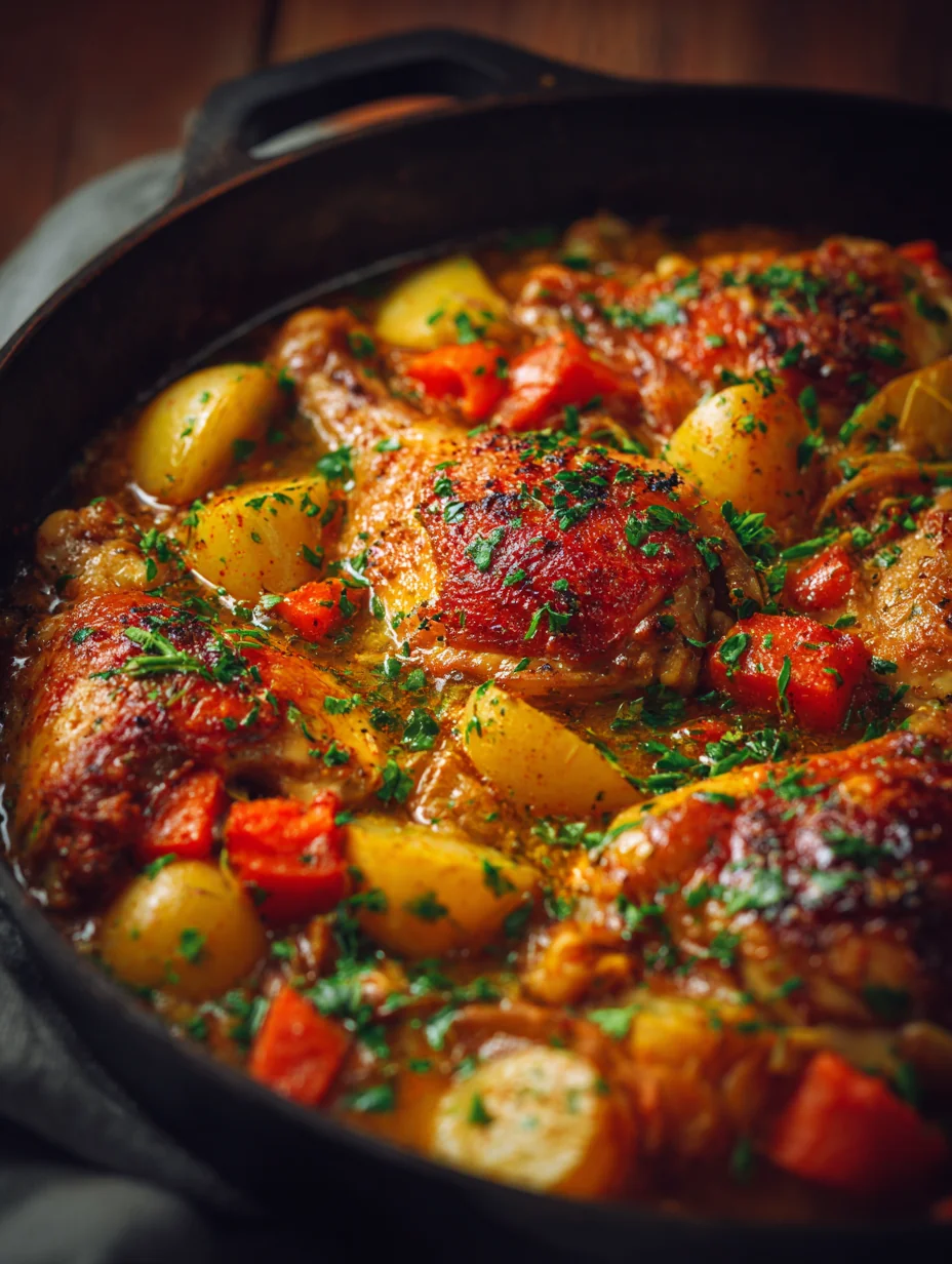 This french chicken casserole a la normande is a simple dinner recipe made with everyday ingredients. Perfect for busy days and family meals.
