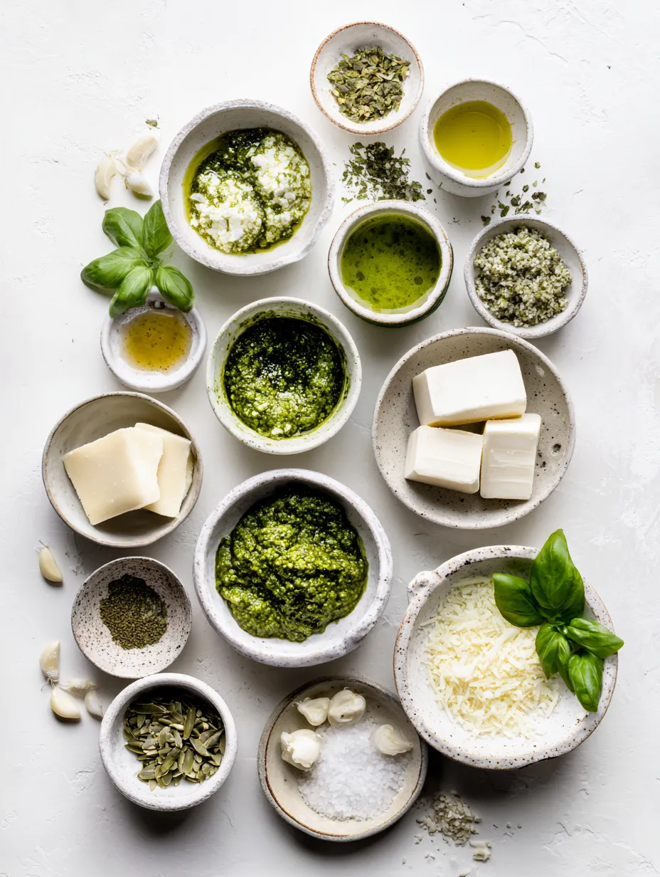 Ingredients for Crunch of Pesto Grilled Cheese Bliss