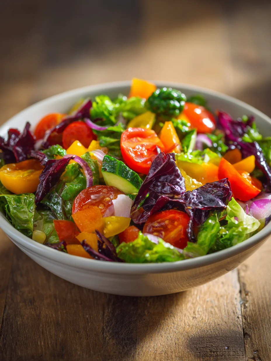 This colorful veggie medley salad - healthy fresh vegetable recipe is a simple lunch recipe made with everyday ingredients. Perfect for busy days and family meals.