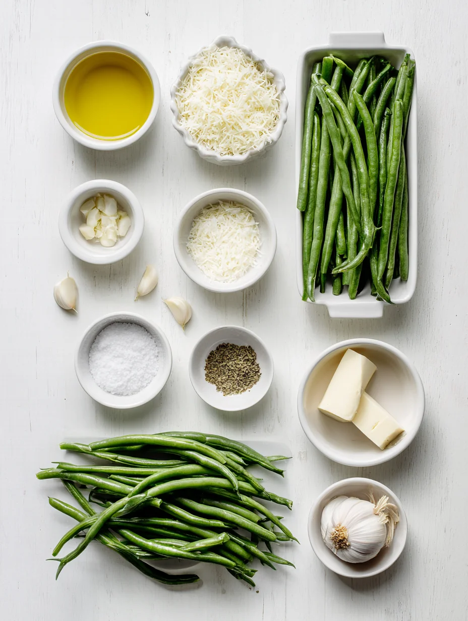 Ingredients for Crispy Garlic Parmesan Green Beans: A Deliciously Easy Recipe