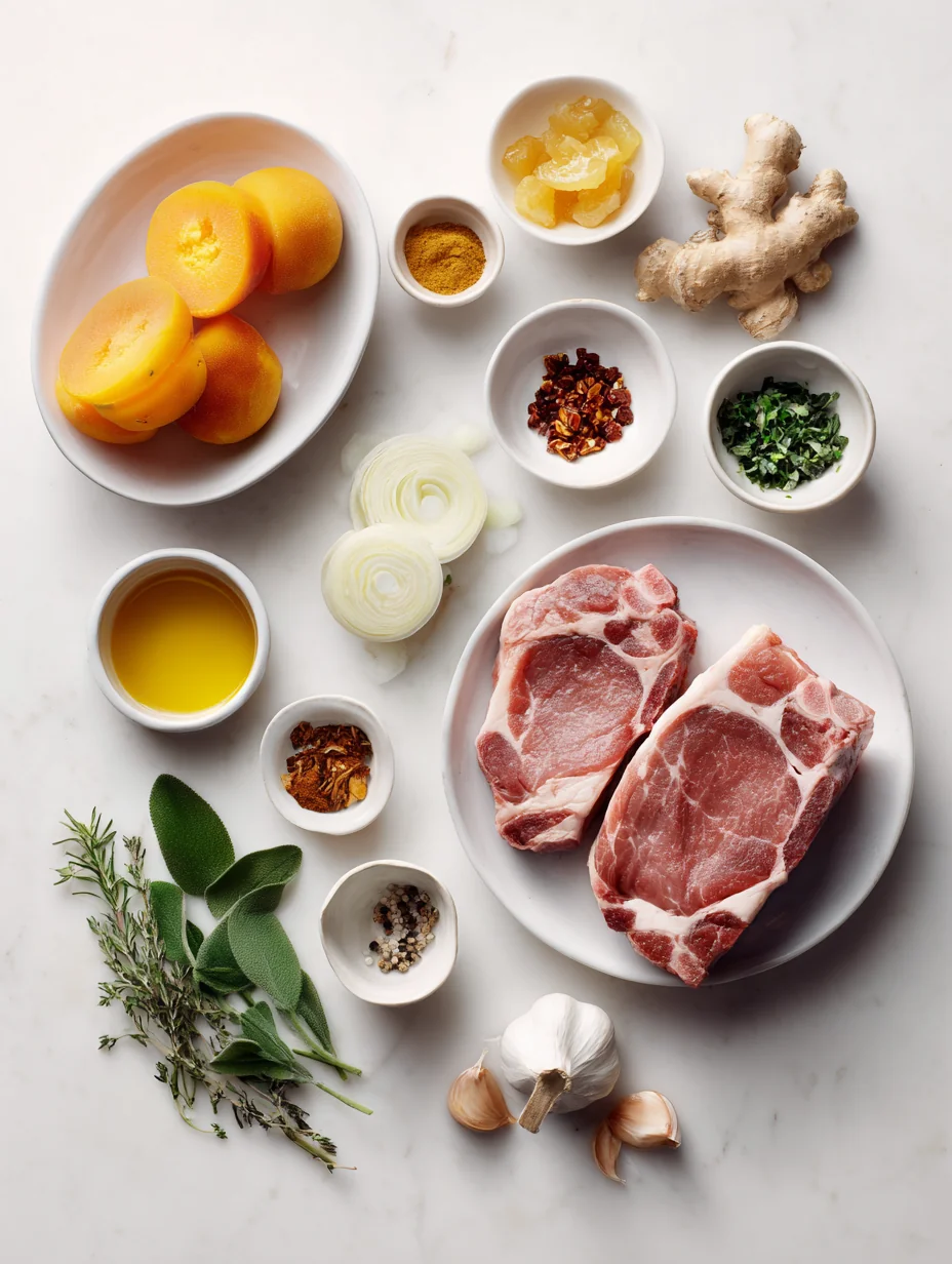 Ingredients for Easy Apricot Ginger Steakhouse Pork Chops: A Flavorful Delight for Any Occasion