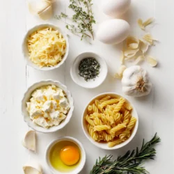 Ingredients for Baked Cheesy Chicken Pasta Casserole