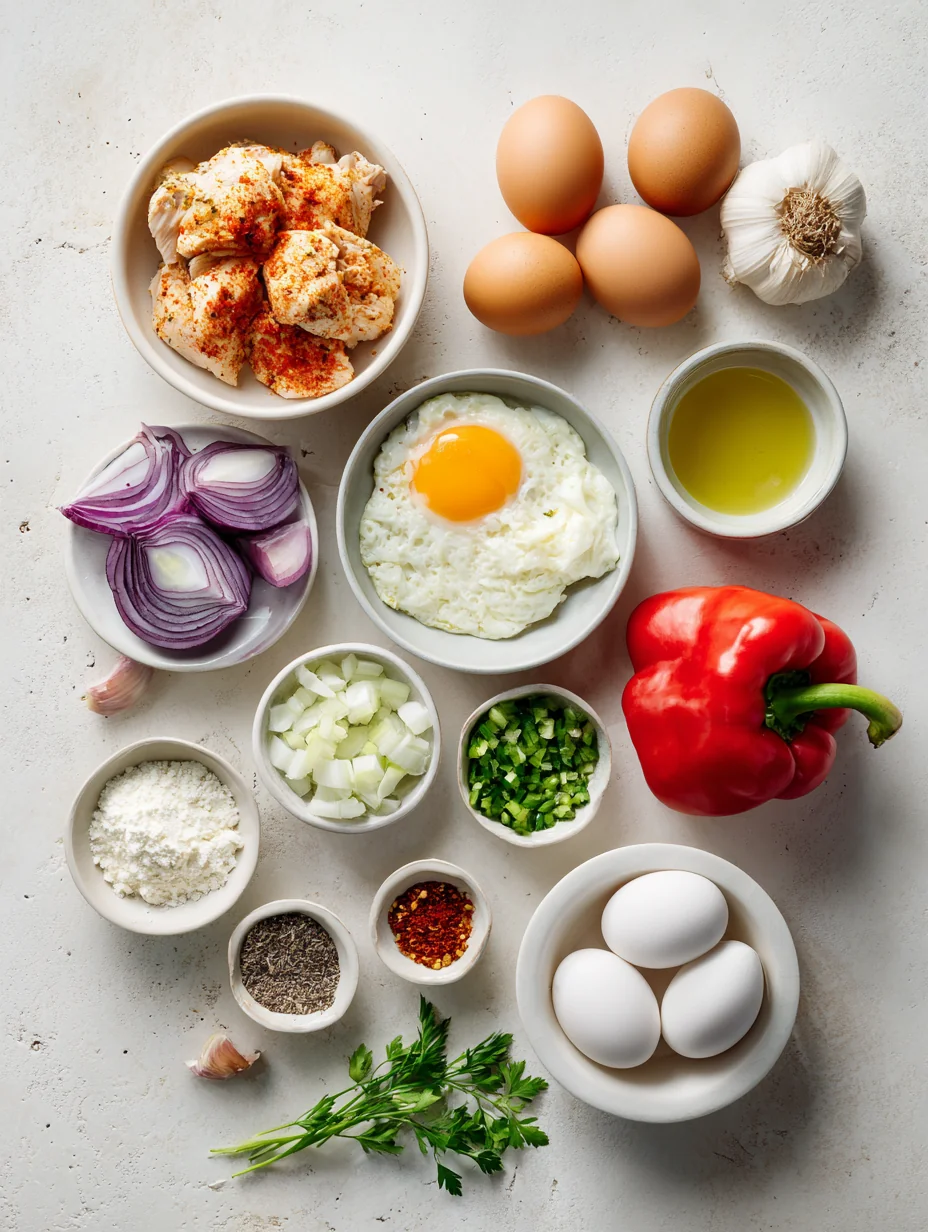 Ingredients for Sizzling Sheet Pan Chicken Fajita Bowls are a vibrant and fl
