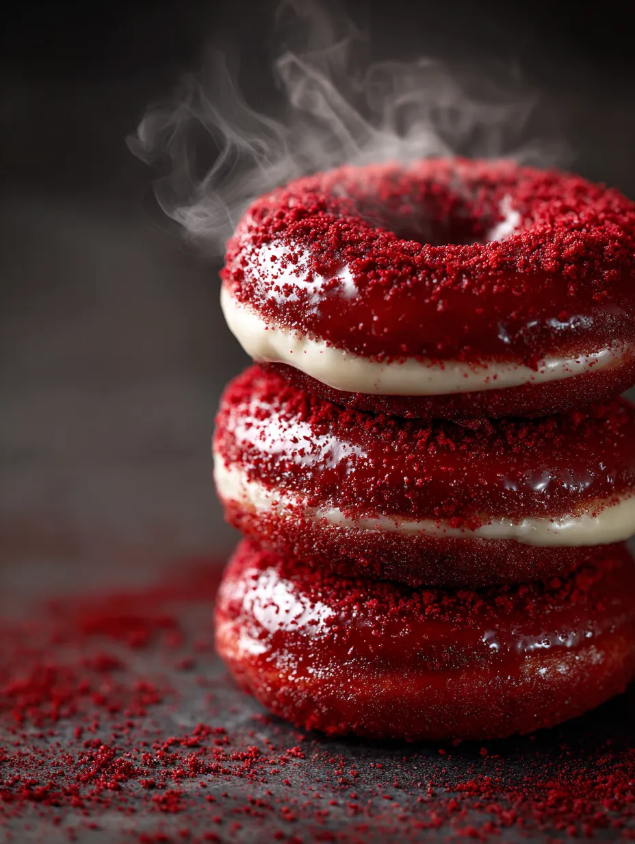 The allure of Red Velvet Cheesecake Donuts lies in their ability to combine two indulgent desserts into one. The traditional red velvet cake is celebrated for its subtle cocoa flavor, moist texture, and bright red hue, often complemented with a tangy cream cheese frosting. By transforming this classic into a donut and adding a cheesecake filling, we create a treat that is not only visually stunning but also rich and satisfying.