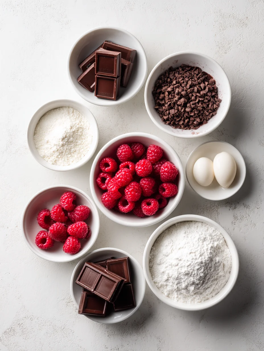 Ingredients for Indulge in Delight: Molten Raspberry Chocolate Cupcakes
