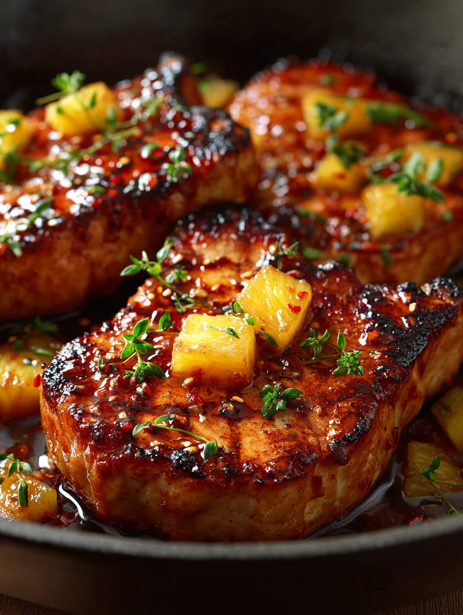 This easy hawaiian pork chops with pineapple glaze a tropical delight is a simple dinner recipe made with everyday ingredients. Perfect for busy days and family meals.