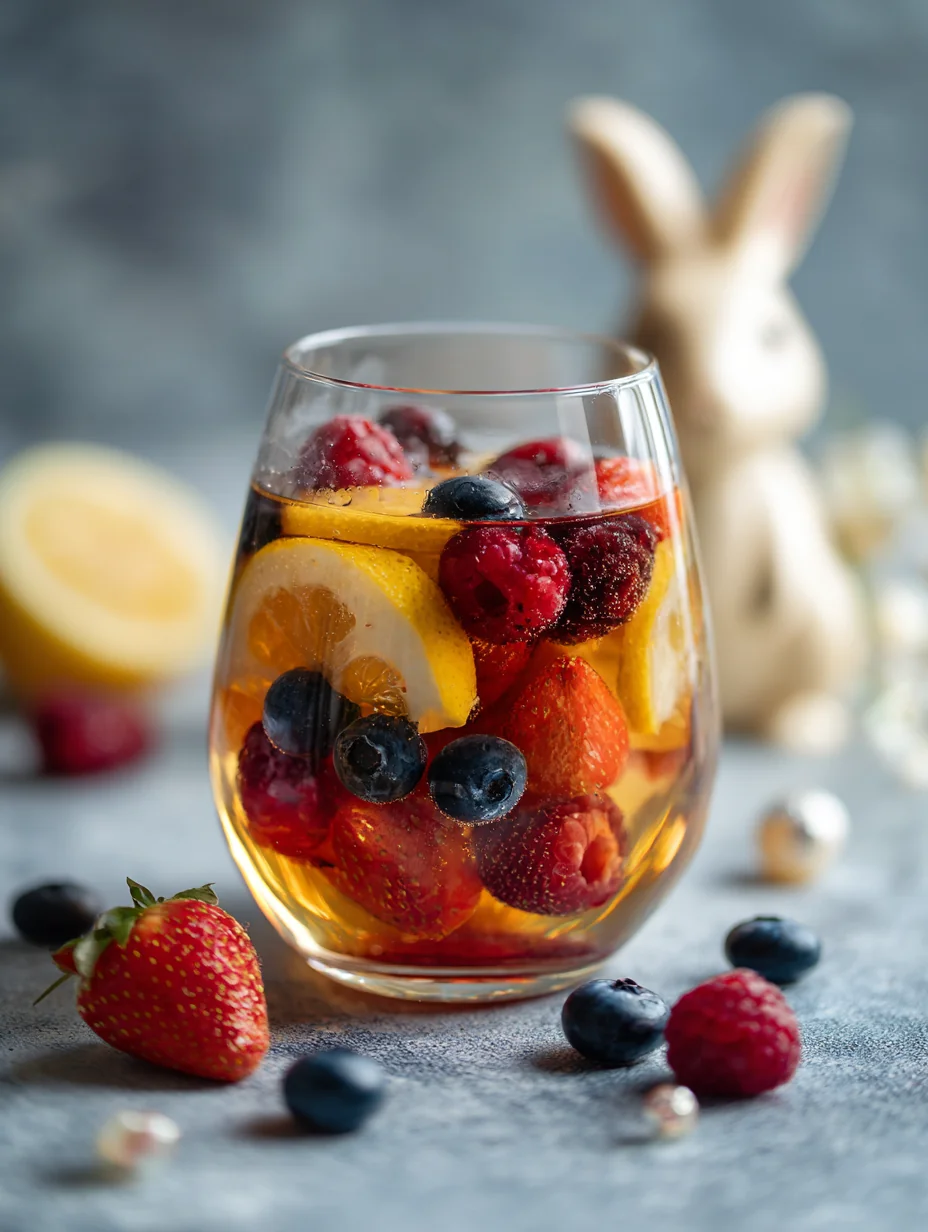 This spring bunny sangria with fresh berries & citrus explosio is a simple drink recipe made with everyday ingredients. Perfect for busy days and family meals.