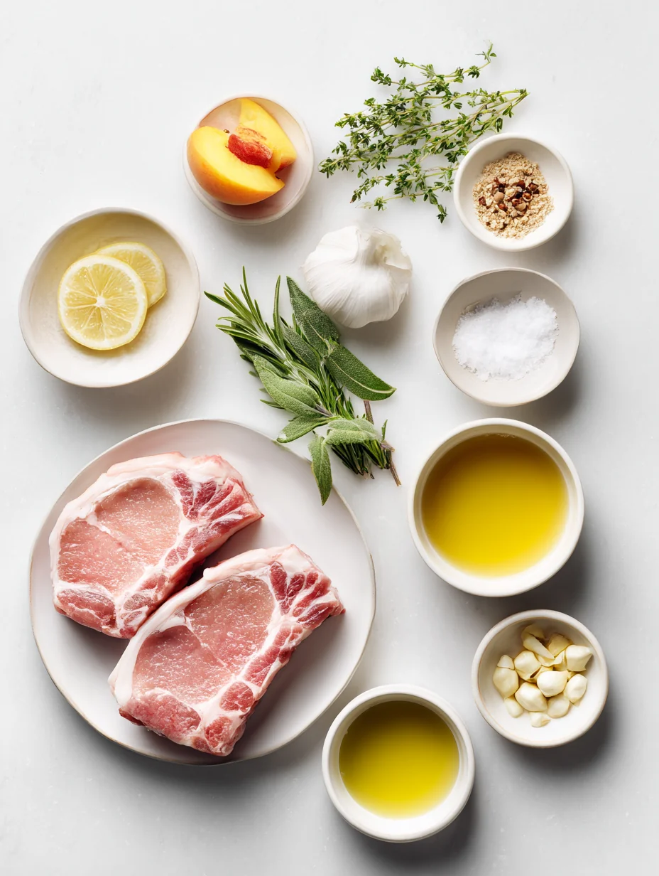 Ingredients for Peach Glazed Pork Chops