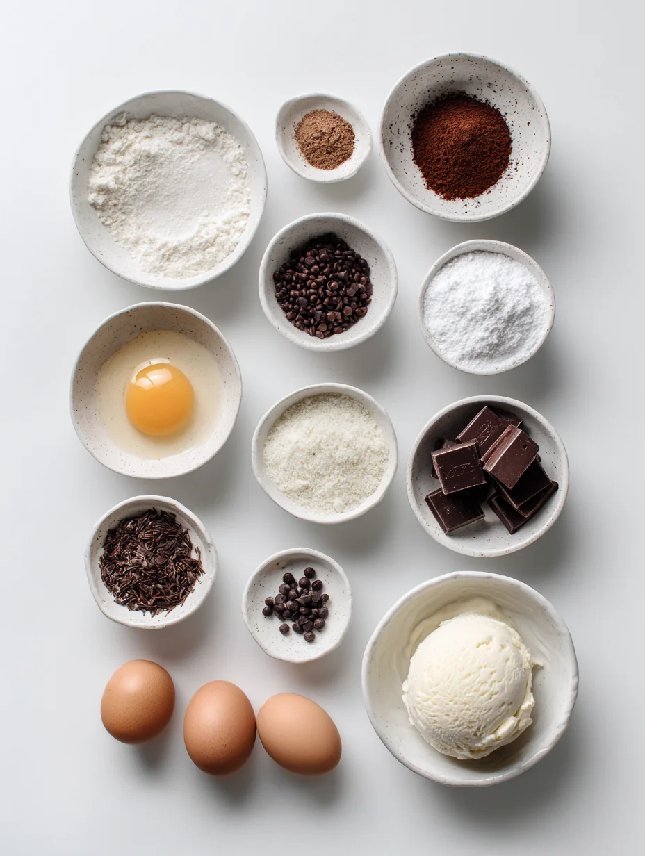 Ingredients for Ultimate Chocolate Lava Pancakes