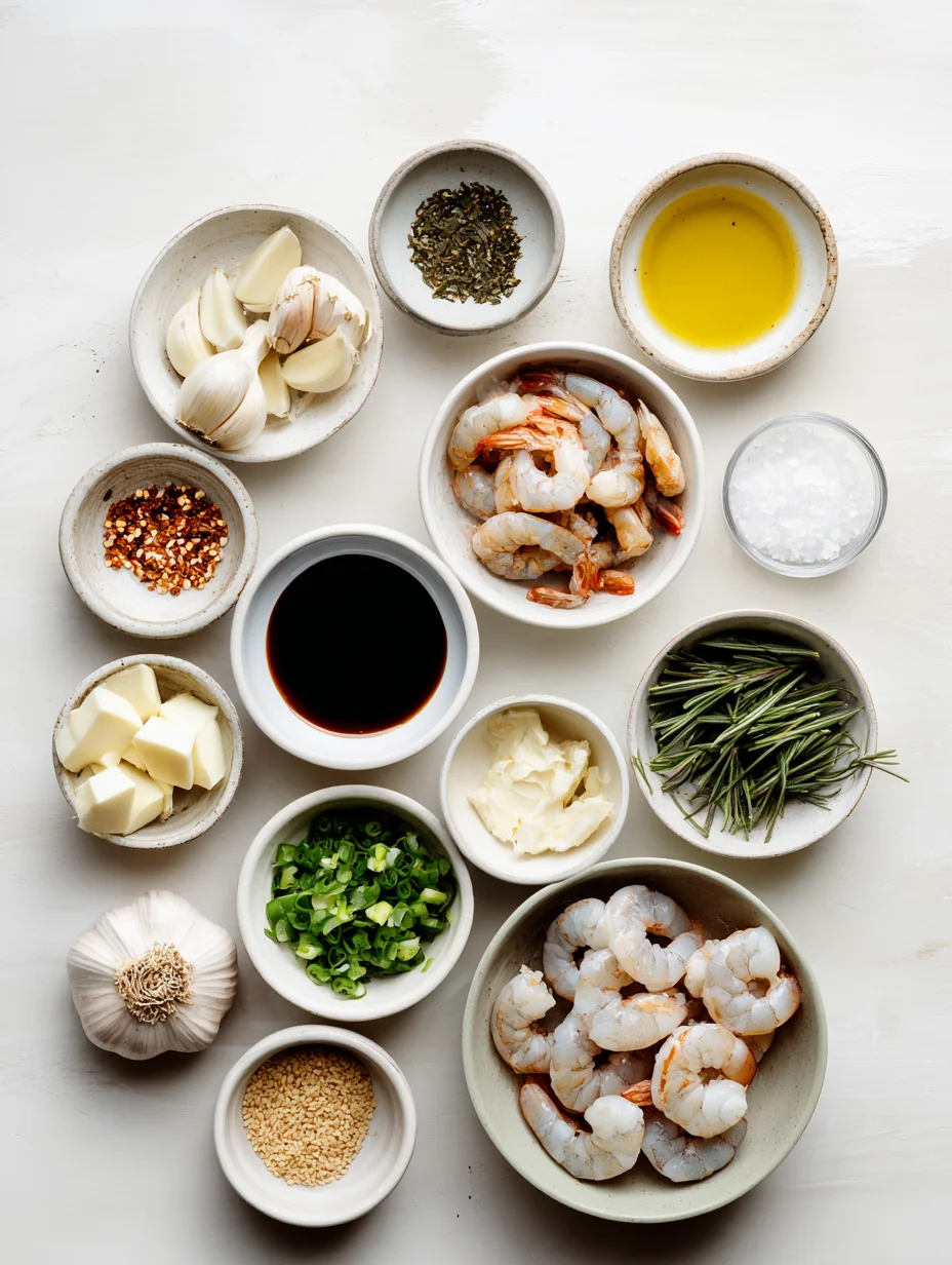Ingredients for Spicy Honey Garlic Shrimp Bowl