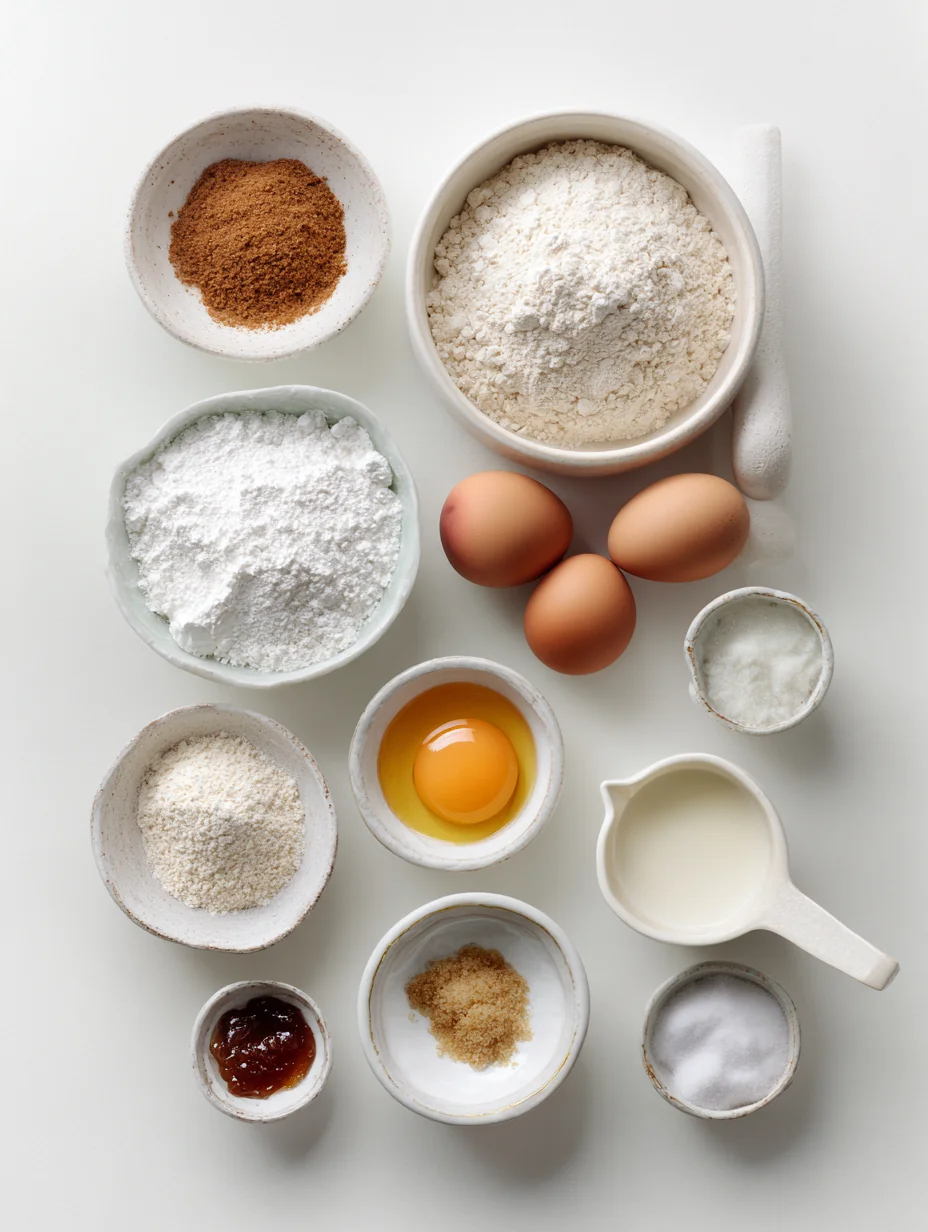 Ingredients for Sweet Summer Delight: Homemade Peach Cake with Brown Sugar Frosting