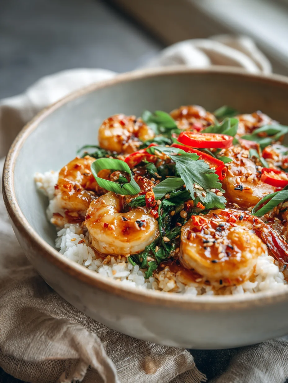 This spicy honey garlic shrimp bowl - flavorful dinner idea is a simple dinner recipe made with everyday ingredients. Perfect for busy days and family meals.