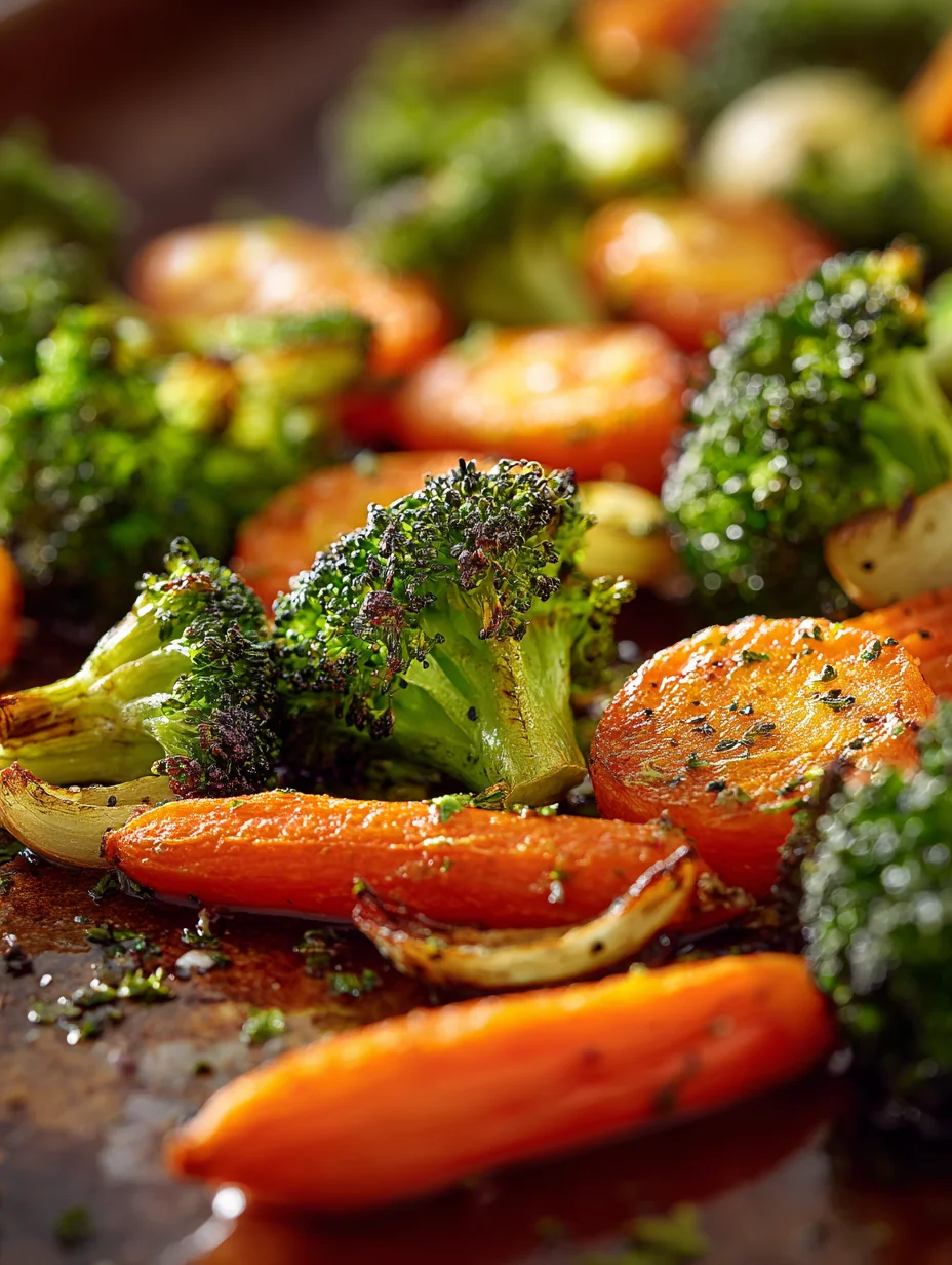 This garlic butter roasted broccoli & carrots with crispy edges is a simple dinner recipe made with everyday ingredients. Perfect for busy days and family meals.
