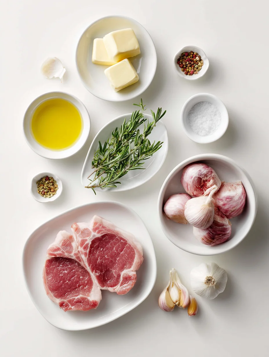 Ingredients for Garlic Butter Pan-Seared Pork Chops