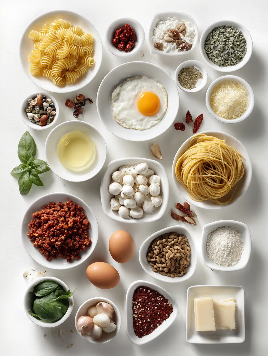 Ingredients for Spicy Chicken Chorizo Pasta Delight