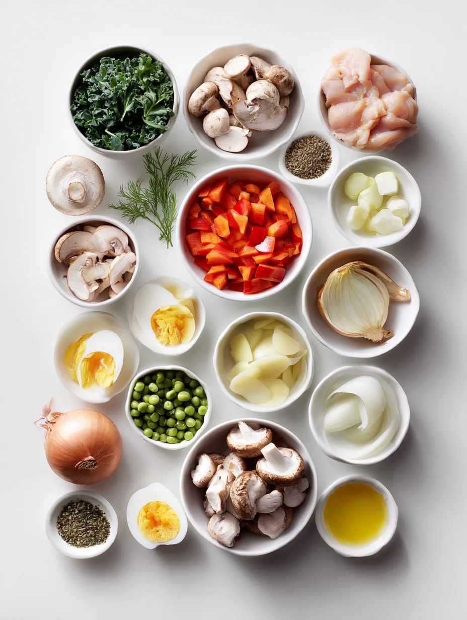 Ingredients for Hearty Chicken Vegetable Soup is the epitome of comfort food