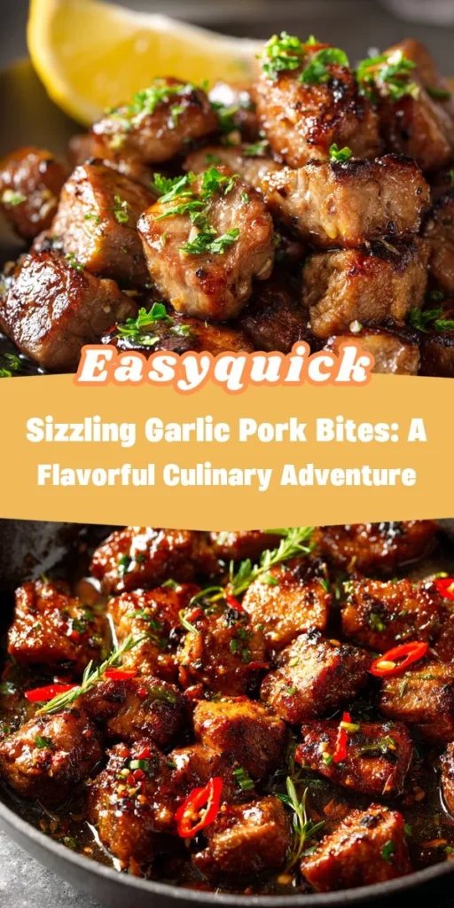 This sizzling garlic pork bites: a flavorful culinary adventure is a simple dinner recipe made with everyday ingredients. Perfect for busy days and family meals.
