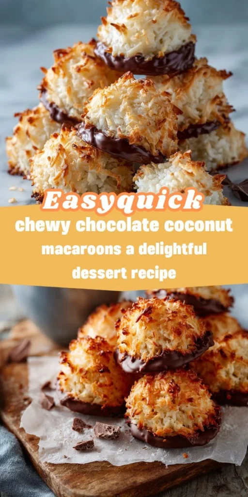 This chewy chocolate coconut macaroons a delightful dessert recipe is a simple dessert recipe made with everyday ingredients. Perfect for busy days and family meals.