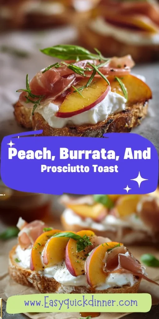 This peach, burrata, and prosciutto toast is a simple lunch recipe made with everyday ingredients. Perfect for busy days and family meals.