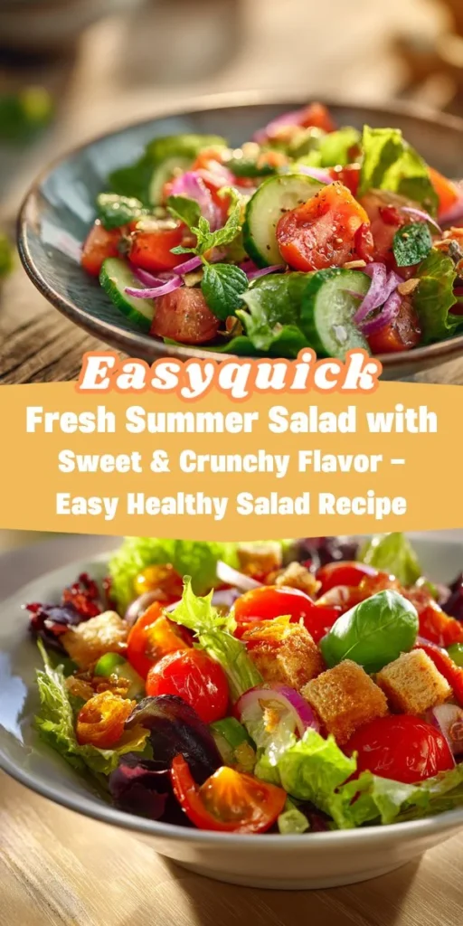 This fresh summer salad with sweet & crunchy flavor - easy healthy salad recipe is a simple lunch recipe made with everyday ingredients. Perfect for busy days and family meals.