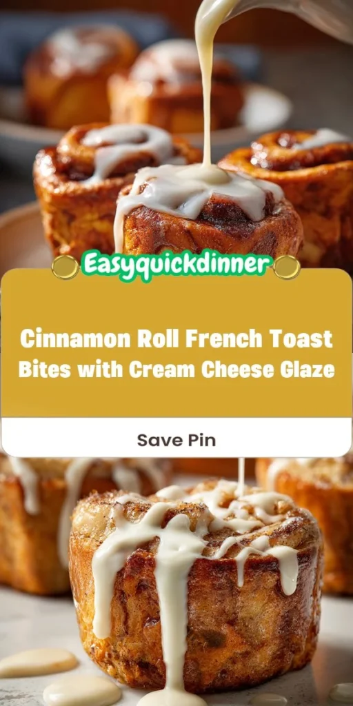 This cinnamon roll french toast bites with cream cheese glaze is a simple breakfast recipe made with everyday ingredients. Perfect for busy days and family meals.
