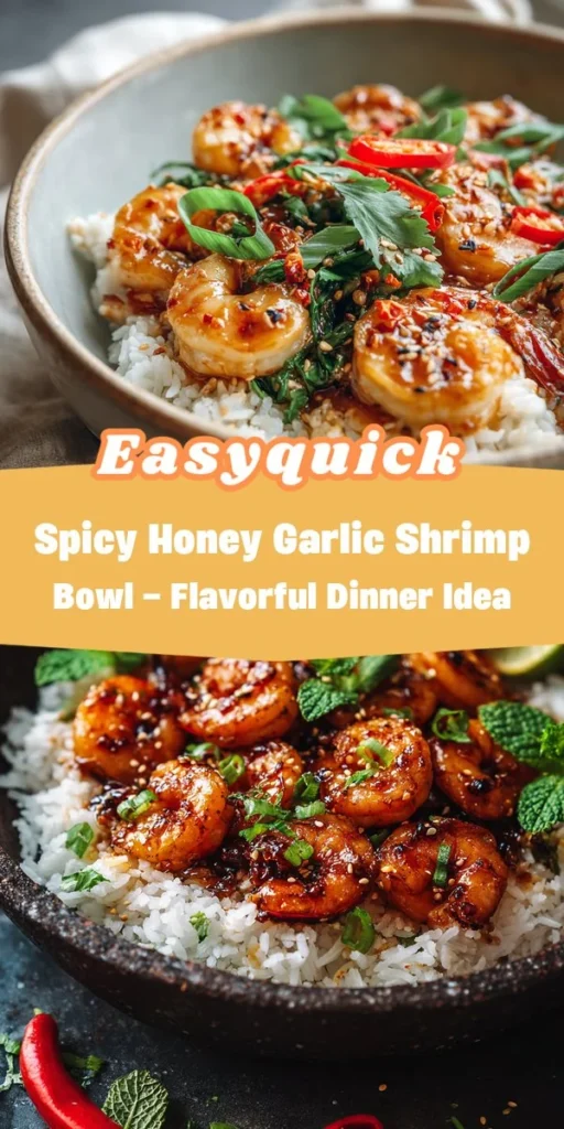 This spicy honey garlic shrimp bowl - flavorful dinner idea is a simple dinner recipe made with everyday ingredients. Perfect for busy days and family meals.