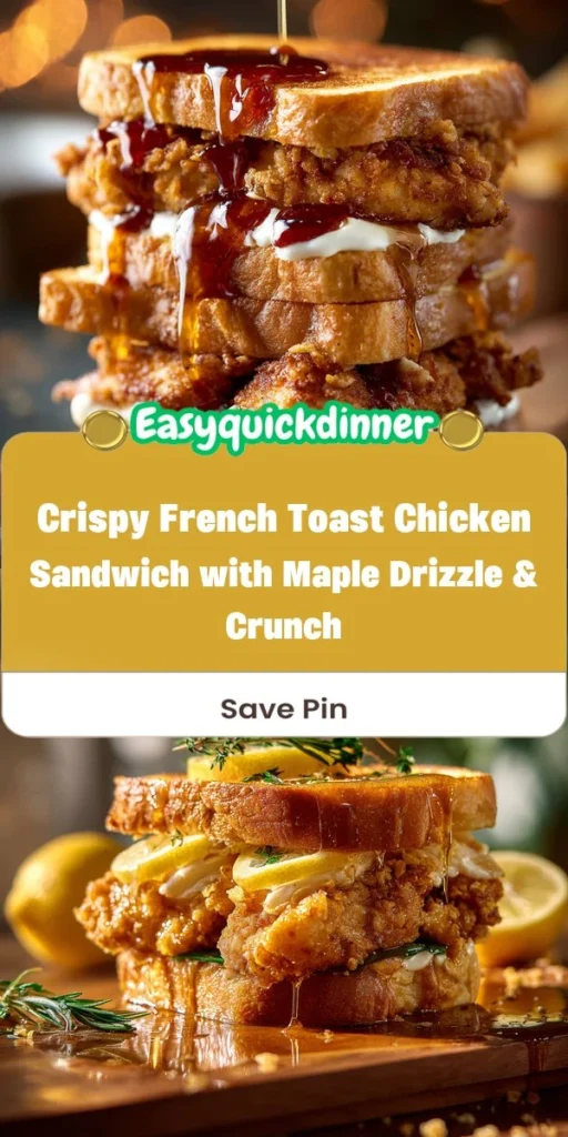 This crispy french toast chicken sandwich with maple drizzle & crunch is a simple lunch recipe made with everyday ingredients. Perfect for busy days and family meals.