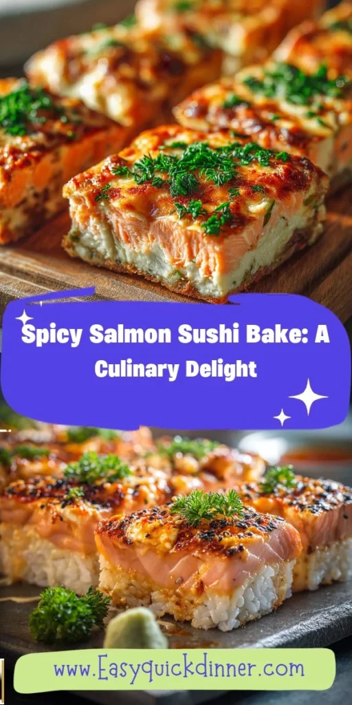This spicy salmon sushi bake: a culinary delight is a simple dinner recipe made with everyday ingredients. Perfect for busy days and family meals.