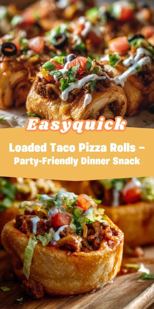This loaded taco pizza rolls - party-friendly dinner snack is a simple dinner recipe made with everyday ingredients. Perfect for busy days and family meals.