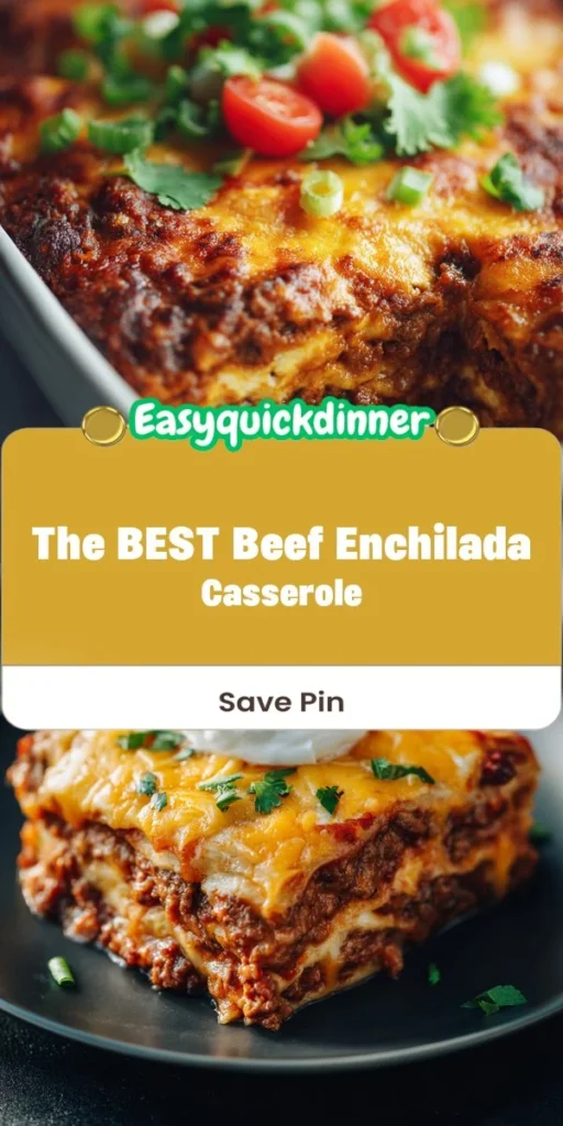 This the best beef enchilada casserole is a simple dinner recipe made with everyday ingredients. Perfect for busy days and family meals.