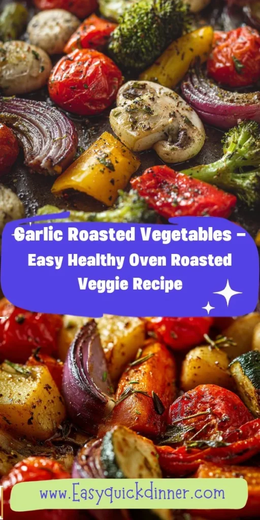 This garlic roasted vegetables - easy healthy oven roasted veggie recipe is a simple dinner recipe made with everyday ingredients. Perfect for busy days and family meals.