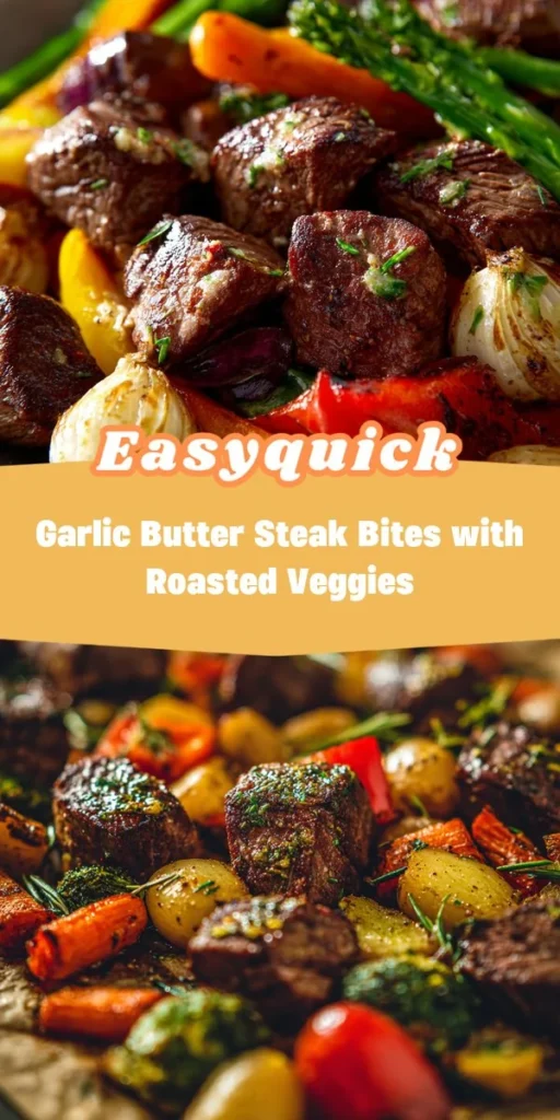 This garlic butter steak bites with roasted veggies is a simple dinner recipe made with everyday ingredients. Perfect for busy days and family meals.