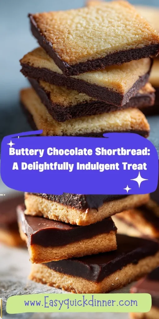 This buttery chocolate shortbread: a delightfully indulgent treat is a simple dessert recipe made with everyday ingredients. Perfect for busy days and family meals.