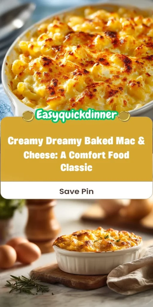 This creamy dreamy baked mac & cheese: a comfort food classic is a simple dinner recipe made with everyday ingredients. Perfect for busy days and family meals.