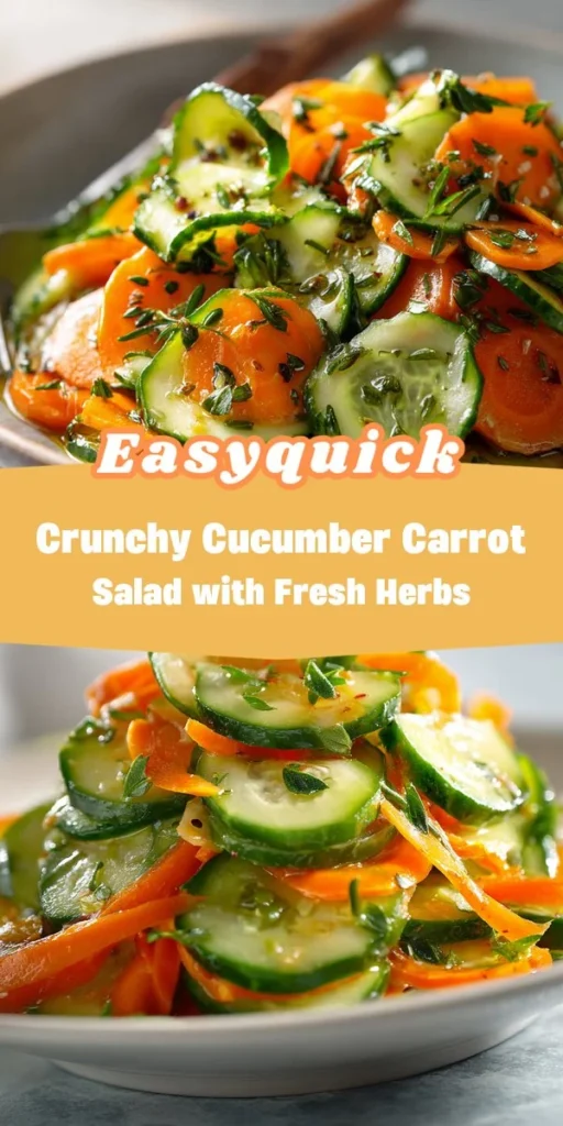 This crunchy cucumber carrot salad with fresh herbs is a simple lunch recipe made with everyday ingredients. Perfect for busy days and family meals.