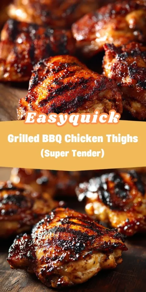This grilled bbq chicken thighs (super tender) is a simple dinner recipe made with everyday ingredients. Perfect for busy days and family meals.