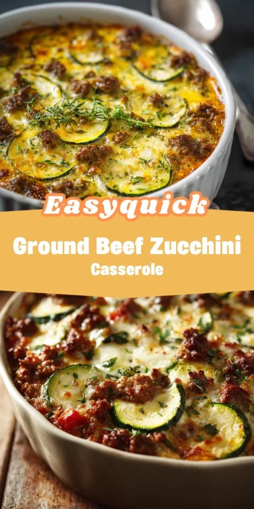 This ground beef zucchini casserole is a simple dinner recipe made with everyday ingredients. Perfect for busy days and family meals.