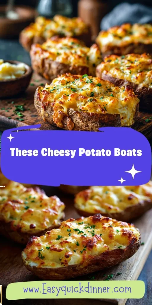 This these cheesy potato boats is a simple dinner recipe made with everyday ingredients. Perfect for busy days and family meals.