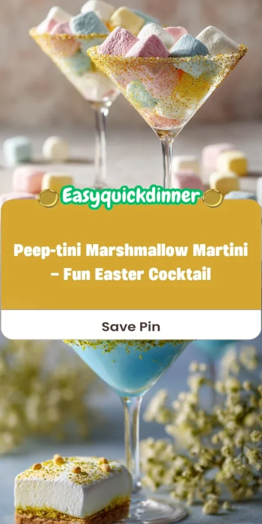 This peep-tini marshmallow martini - fun easter cocktail is a simple drink recipe made with everyday ingredients. Perfect for busy days and family meals.