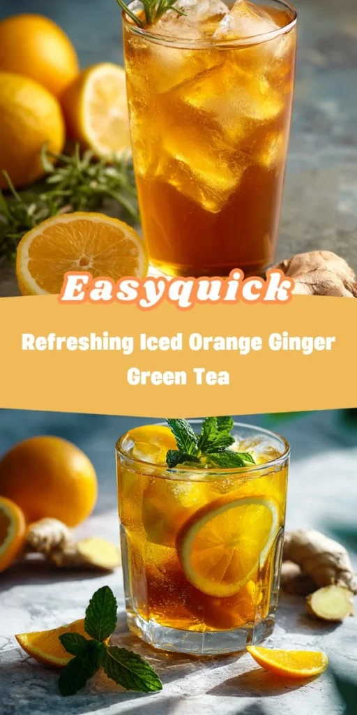 This refreshing iced orange ginger green tea is a simple drink recipe made with everyday ingredients. Perfect for busy days and family meals.