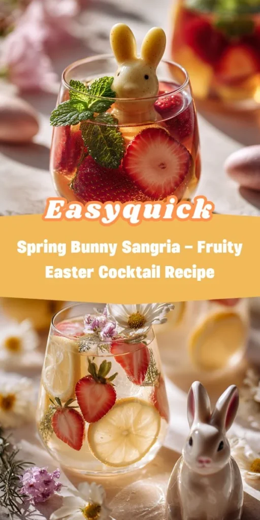 This spring bunny sangria - fruity easter cocktail recipe is a simple drink recipe made with everyday ingredients. Perfect for busy days and family meals.