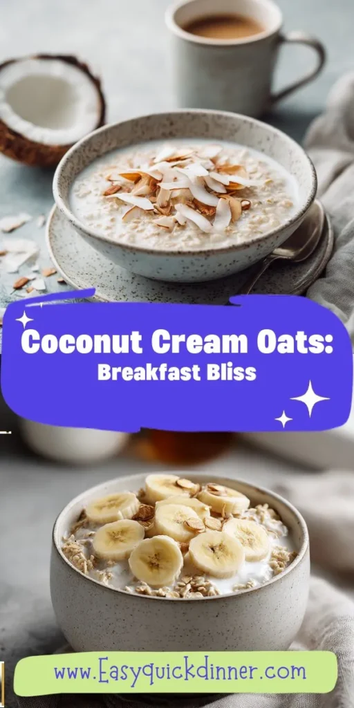 This coconut cream oats: breakfast bliss is a simple breakfast recipe made with everyday ingredients. Perfect for busy days and family meals.