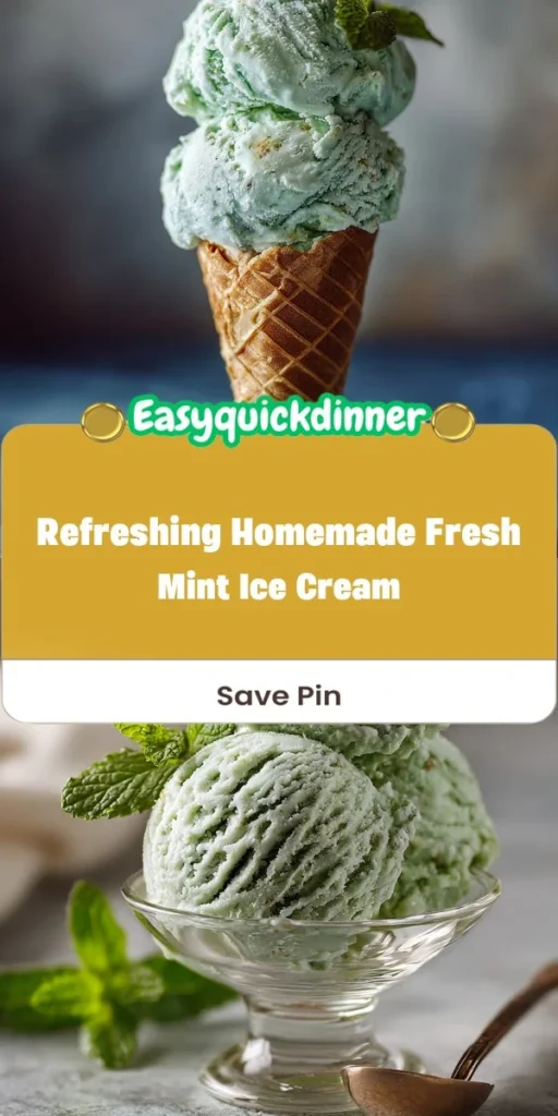 This refreshing homemade fresh mint ice cream is a simple dessert recipe made with everyday ingredients. Perfect for busy days and family meals.