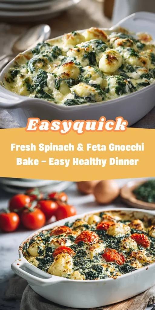 This fresh spinach & feta gnocchi bake - easy healthy dinner is a simple dinner recipe made with everyday ingredients. Perfect for busy days and family meals.